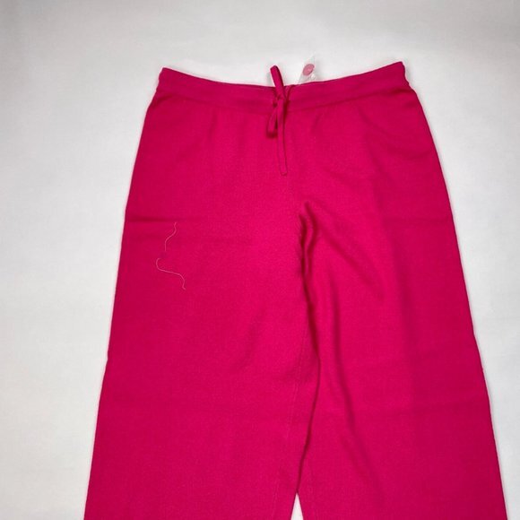 Bloomingdales Silk Cashmere Knit Pant Women L NWOT Elastic Waist Drawstring Pink - Picture 3 of 12